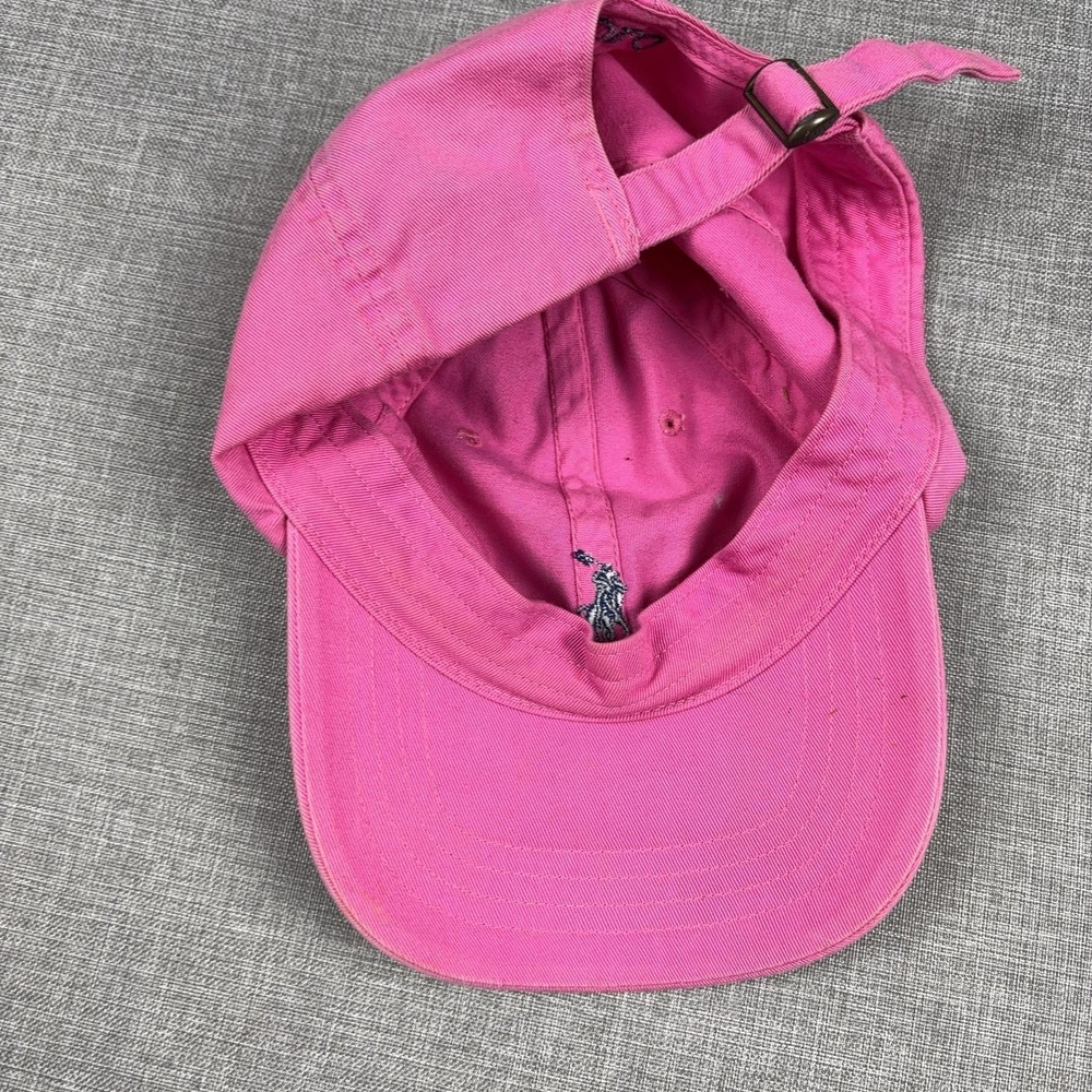 Polo Ralph Lauren Hat Cap Strap Back One Size Pink Baseball Mens Embroidered - Picture 6 of 9